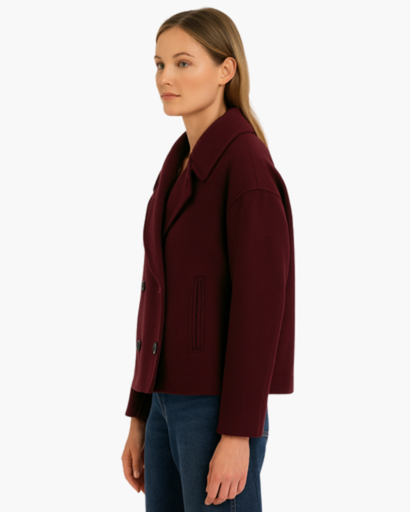 Veste Femme Courte en Coton à Double Boutonnage | Chic & Moderne