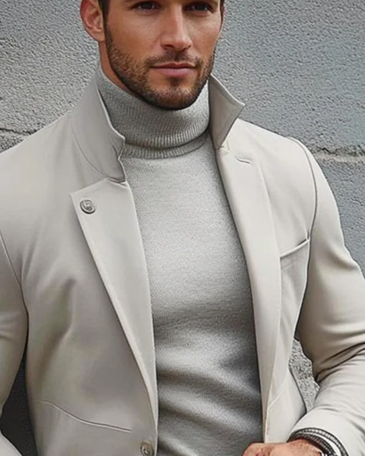 Veste Blazer Élégante Homme – Manteau en Coton Mélangé Style Old Money