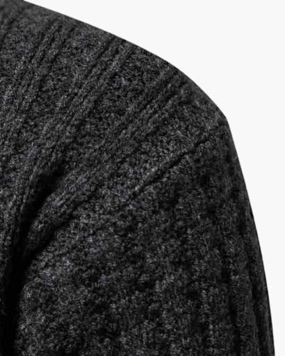 Pull homme à maille côtelée légère, col montant et confortable