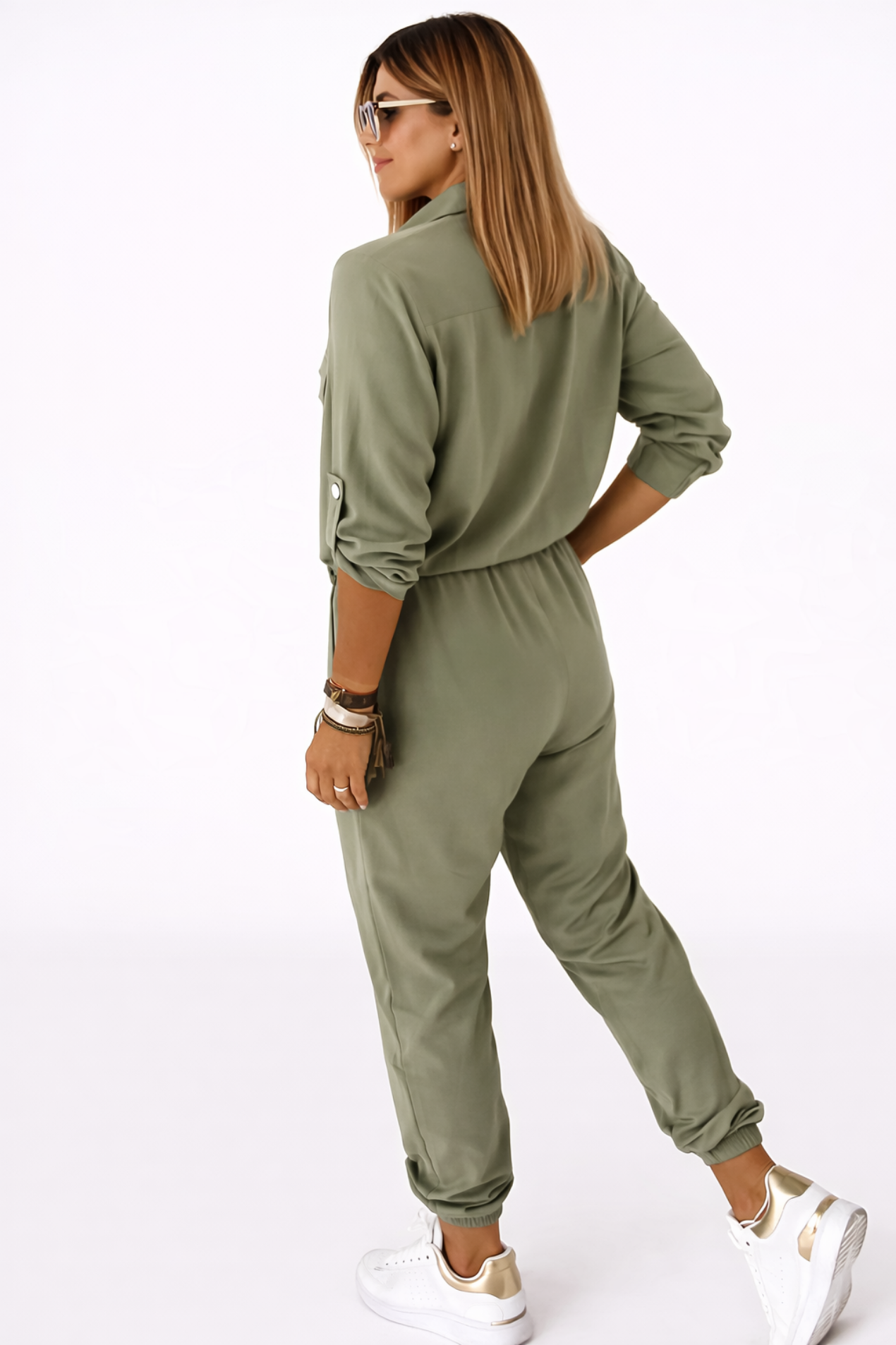 Combinaison Femme à Manches Longues – Taille Élastique et Style Décontracté Chic