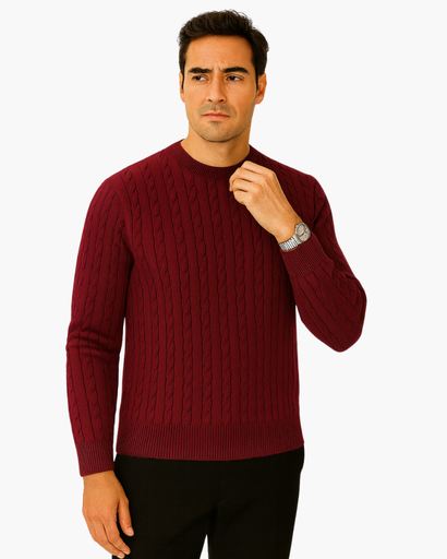 Pull en maille torsadée pour homme – Style Old Money
