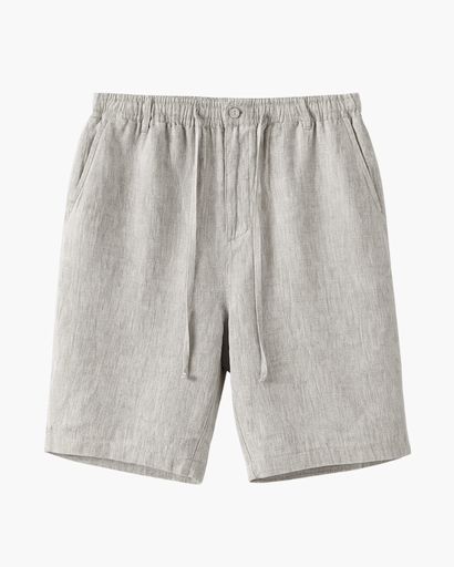 Short estival style lin avec taille élastique