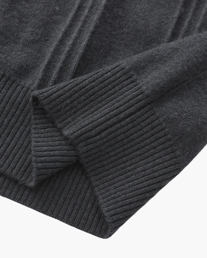 Pull homme Ribbed Half Zip avec effet cachemire et tissu doux