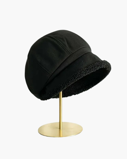 Chapeau femme doublé avec bordure en tissu texturé