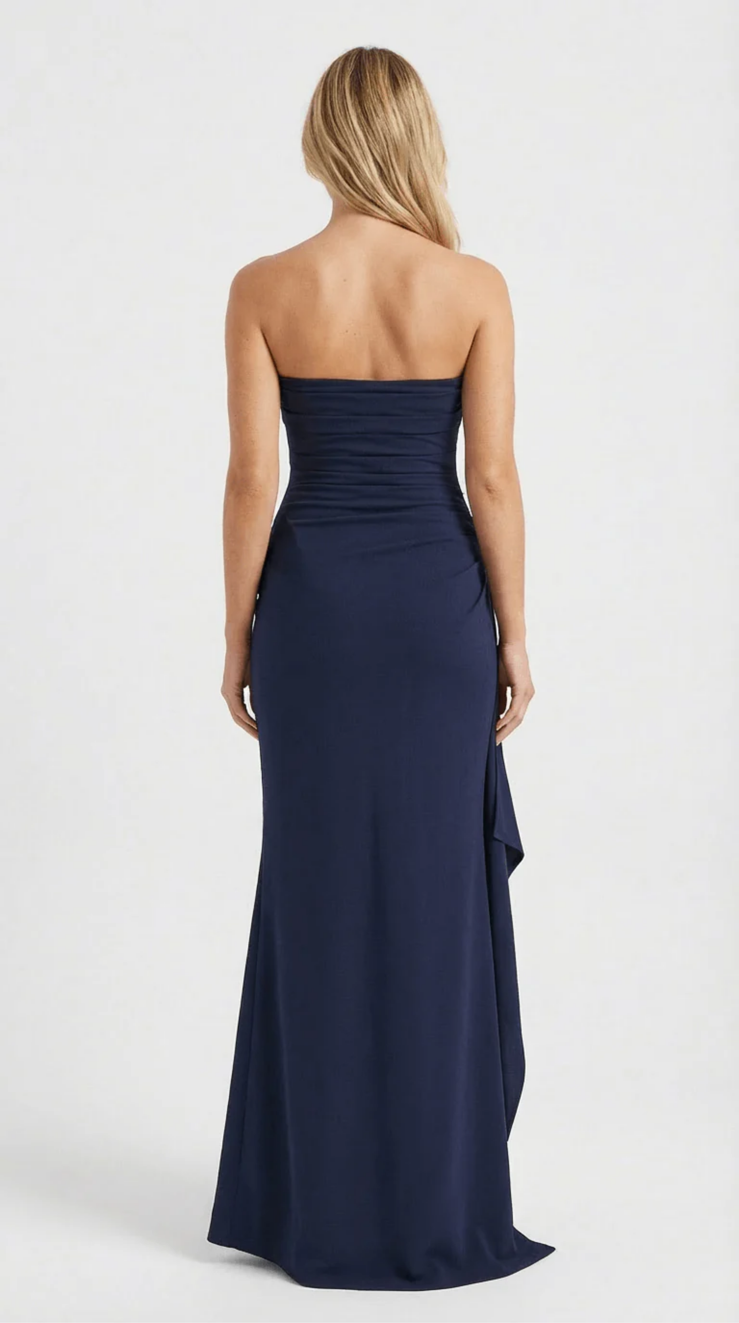 Robe Longue Bustier Élégante avec Fente Haute