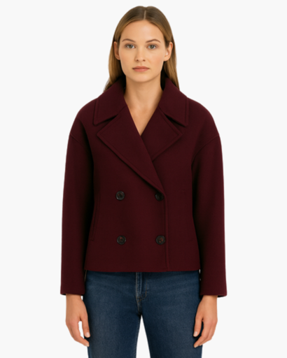 Veste Femme Courte en Coton à Double Boutonnage | Chic & Moderne