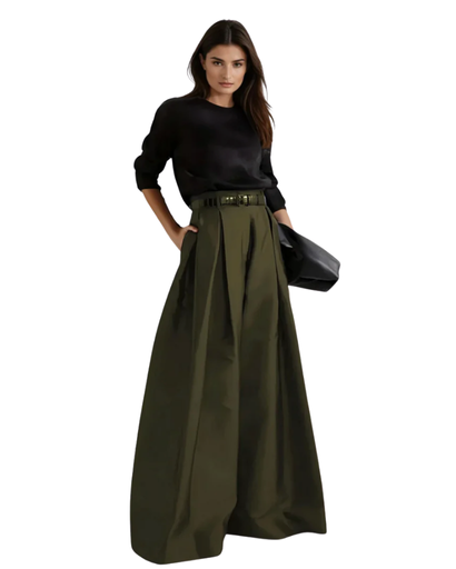 Pantalon Jupe Long Élégant – Taille Haute Femme, Pour Occasions Formelles et Décontractées