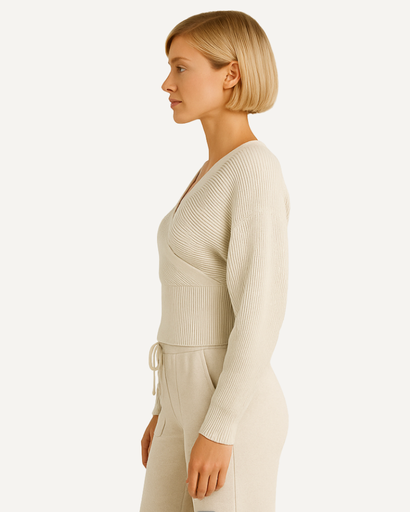 Ensemble Femme Tricoté 2 Pièces | Off-Shoulder & Taille Haute