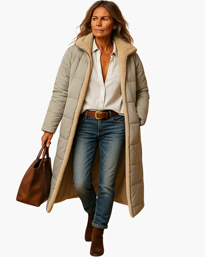 Manteau long rembourré pour femme
