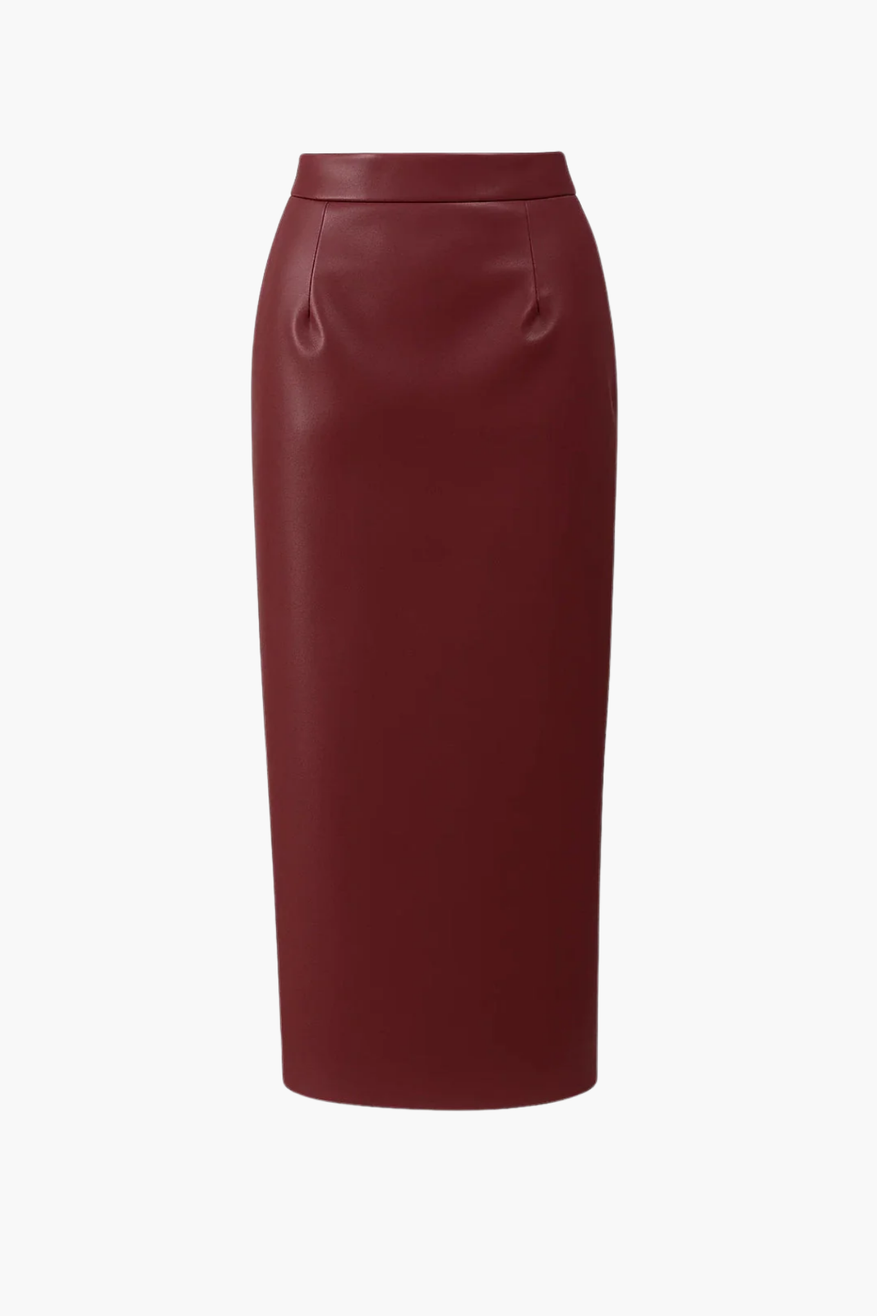 Jupe midi femme effet cuir taille haute