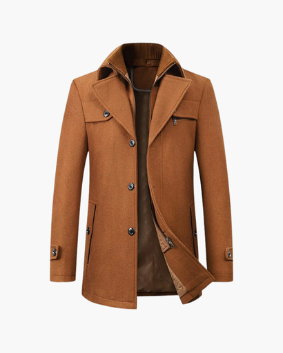 Manteau Homme Élégant et Fonctionnel à Coupe Droite