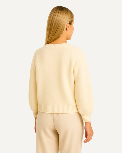 Gilet Femme en Maille Douce – Manches Bouffantes & Style Élégant
