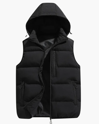 Doudoune Sans Manches Homme – Bicolore avec Capuche Amovible