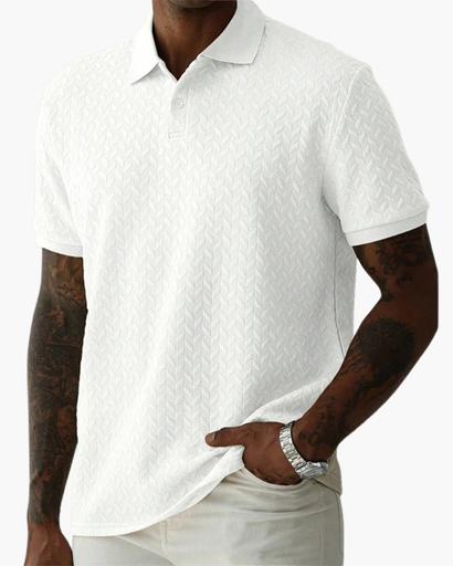 Polo homme à motif structuré