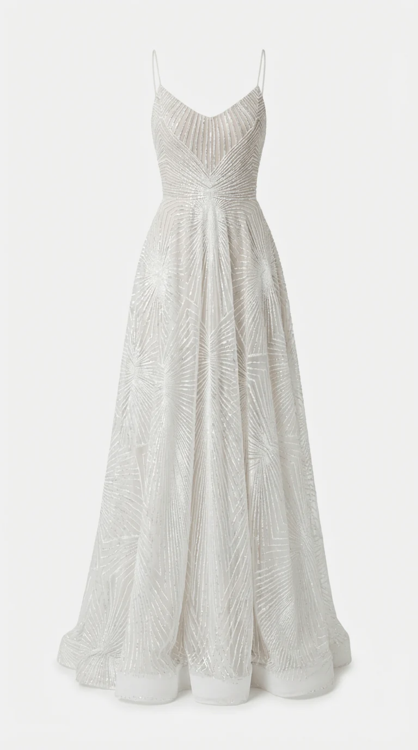 Robe Longue Élégante Femme à Bretelles Fines avec Motif Texturé