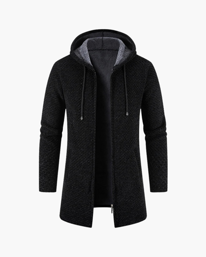 Manteau homme à capuche et fermeture zippée