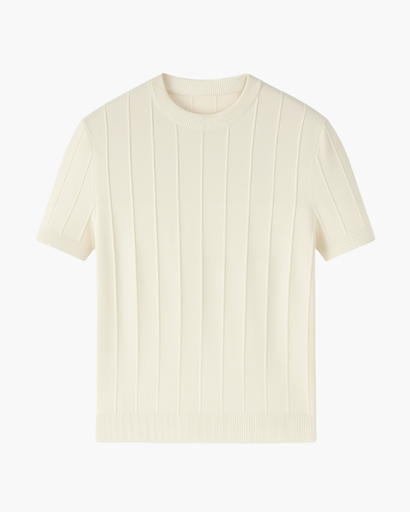 T-shirt Homme à Rayures Texturées – Élégance Décontractée
