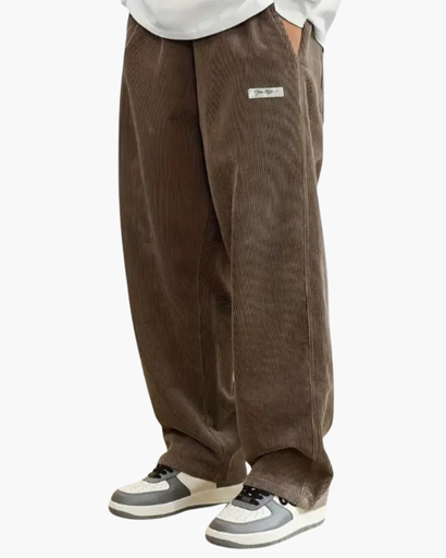 Pantalon Large en Velours Côtelé – Style Décontracté et Élégant