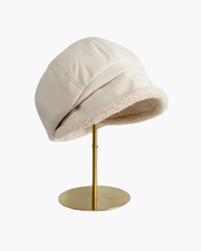 Chapeau femme doublé avec bordure en tissu texturé