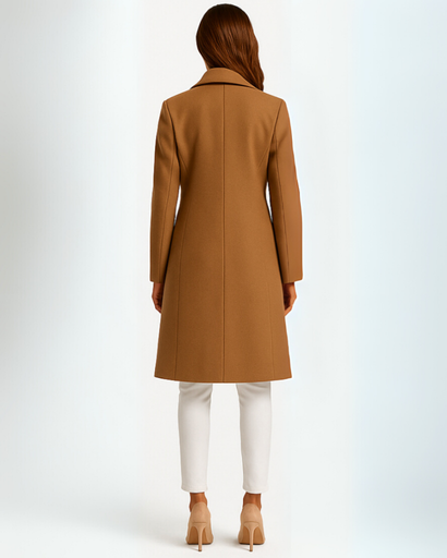 Manteau Long Élégant Femme – Double Boutonnage, Chic et Intemporel
