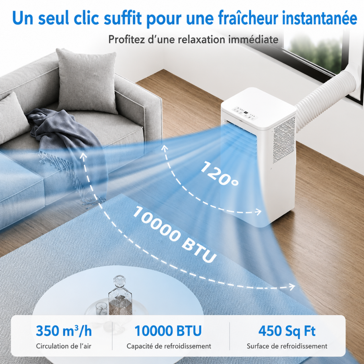 Climatiseur Mobile avec Télécommande & Mode Nuit – Froid Puissant