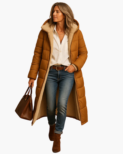 Manteau long rembourré pour femme