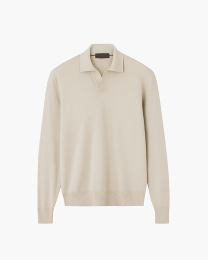 Pull homme à col polo et manches longues