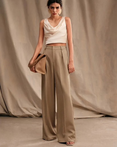 Pantalon Large Taille Haute pour Femme – Élégance et Confort Moderne