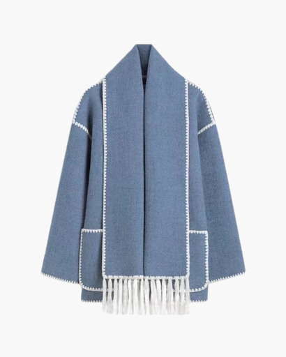 Manteau Chaud Femme – Élégant Manteau en Laine avec Col Écharpe