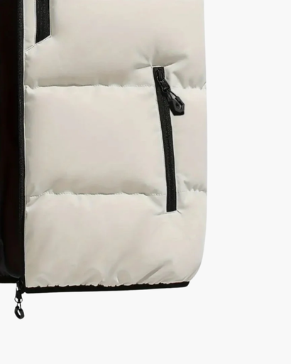 Doudoune Sans Manches Homme – Bicolore avec Capuche Amovible