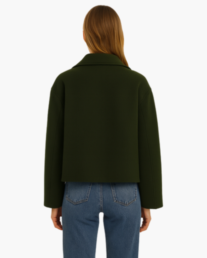 Veste Femme Courte en Coton à Double Boutonnage | Chic & Moderne