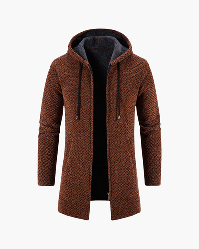 Manteau homme à capuche et fermeture zippée