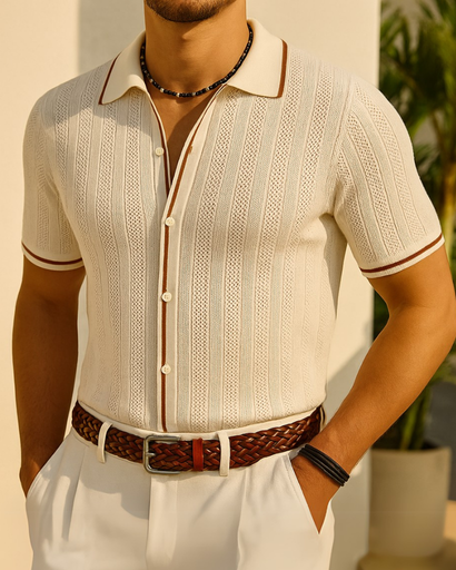 Polo en maille respirante pour homme – Élégance estivale