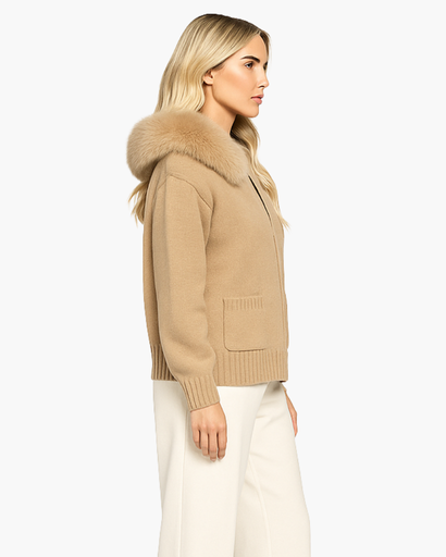 Gilet Femme Zippé avec Col en Fourrure – Chaud & Élégant Hiver  Jo