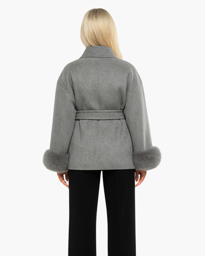 Manteau Femme Élégant avec Ceinture – Manches Finition Chic