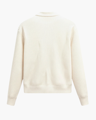 Cardigan Zippé Homme en Maille – Col Rond & Finition Côtelée
