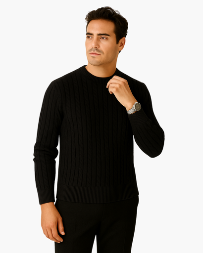 Pull en maille torsadée pour homme – Style Old Money