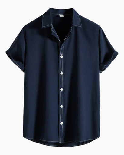 Chemise Décontractée Homme à Manches Courtes avec Col Classique