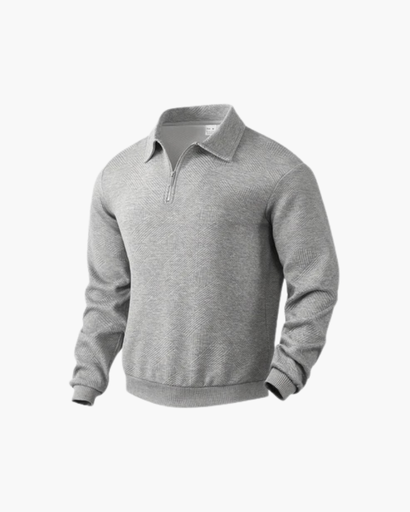 Pull pour homme à col zippé, design moderne et structuré