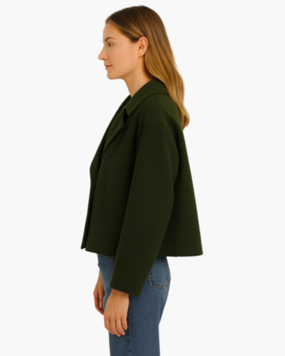 Veste Femme Courte en Coton à Double Boutonnage | Chic & Moderne