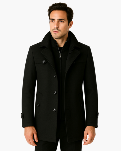Manteau Homme Élégant et Fonctionnel à Coupe Droite