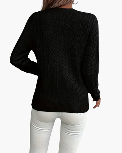 Pull femme torsadé à col rond