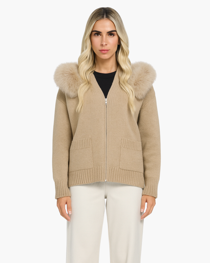 Gilet Femme Zippé avec Col en Fourrure – Chaud & Élégant Hiver  Jo