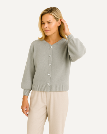 Gilet Femme en Maille Douce – Manches Bouffantes & Style Élégant