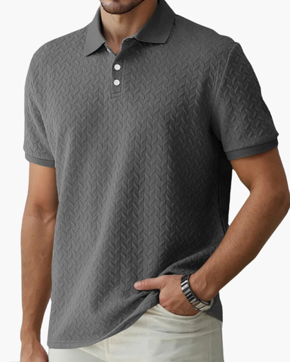 Polo homme à motif structuré