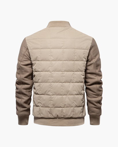 Blouson matelassé à manches texturées pour homme