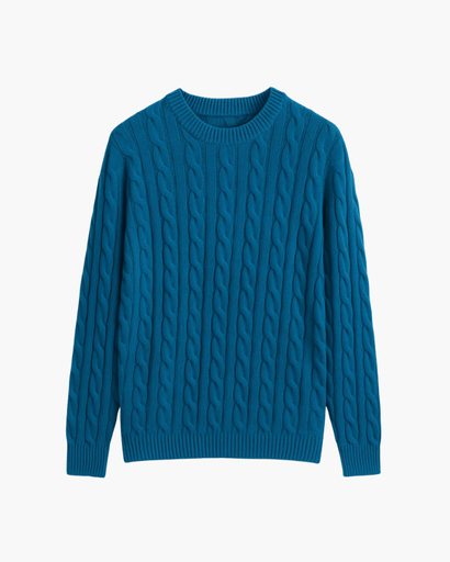 Pull d’hiver doux à maille torsadée – Look premium