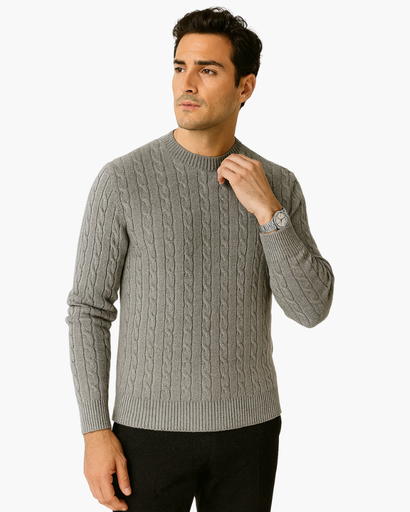 Pull en maille torsadée pour homme – Style Old Money