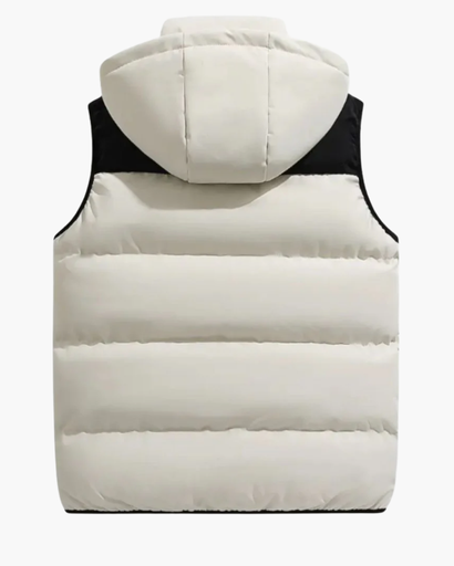 Doudoune Sans Manches Homme – Bicolore avec Capuche Amovible