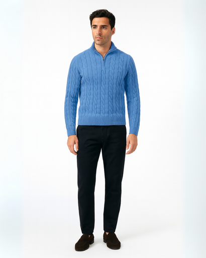 Pull Old Money avec col zippé
